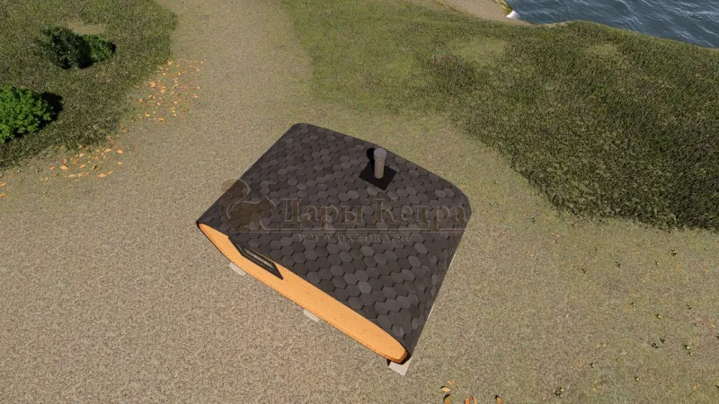 Овальная-Окта баня-бочка из кедра 4х2,2 метра